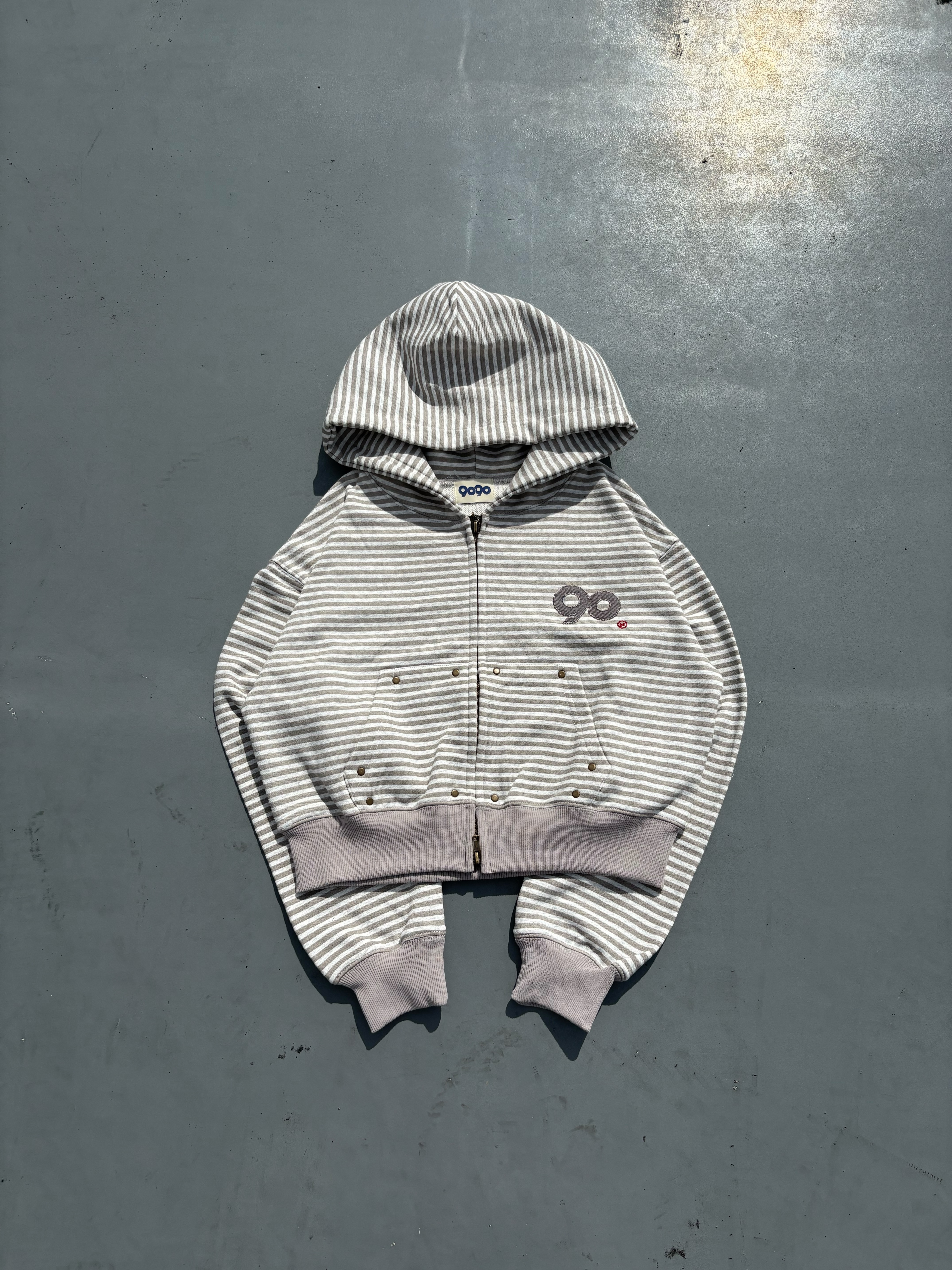 90 Logo Stripe Zip Hoodie