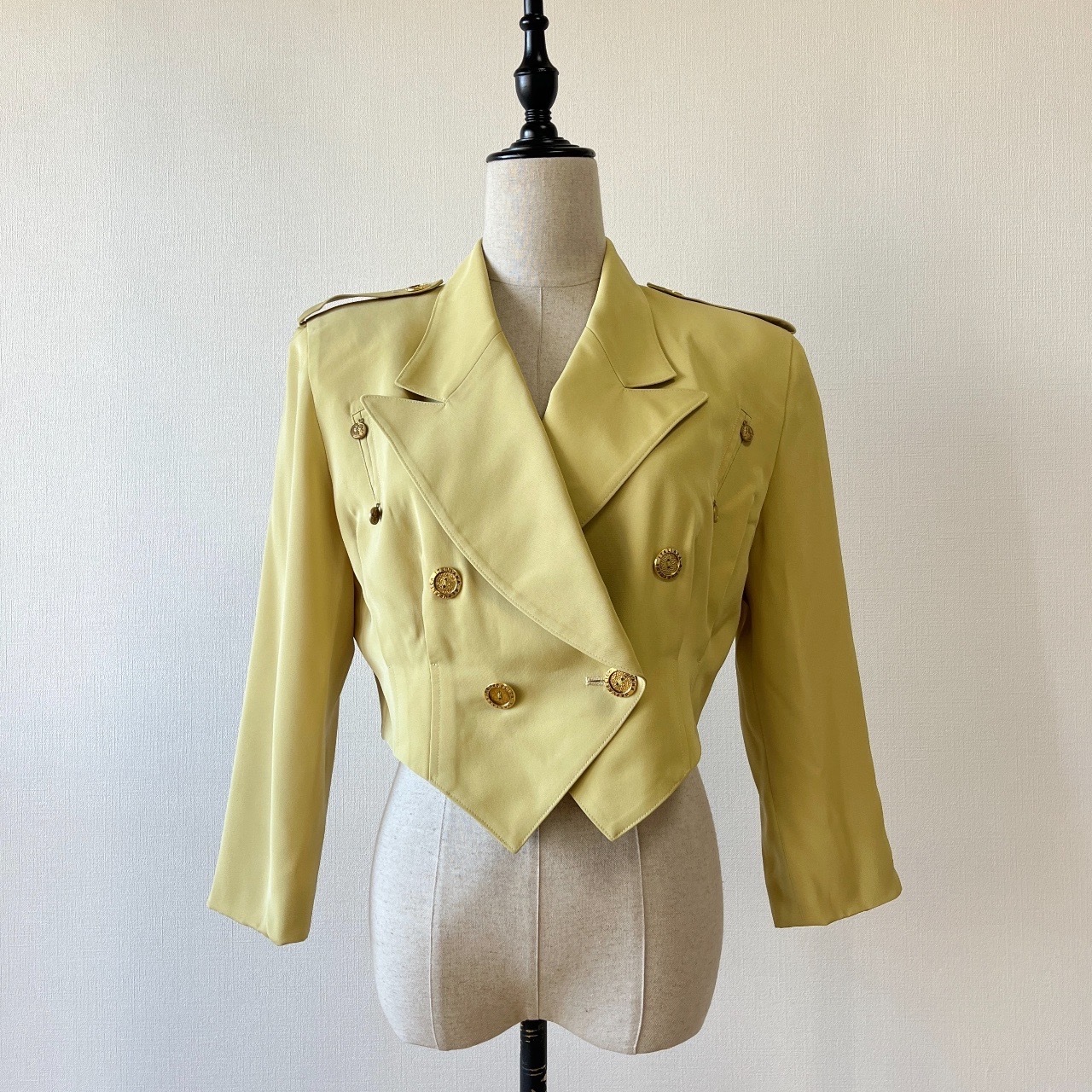 日本製芥末黃孖襟排扣外套