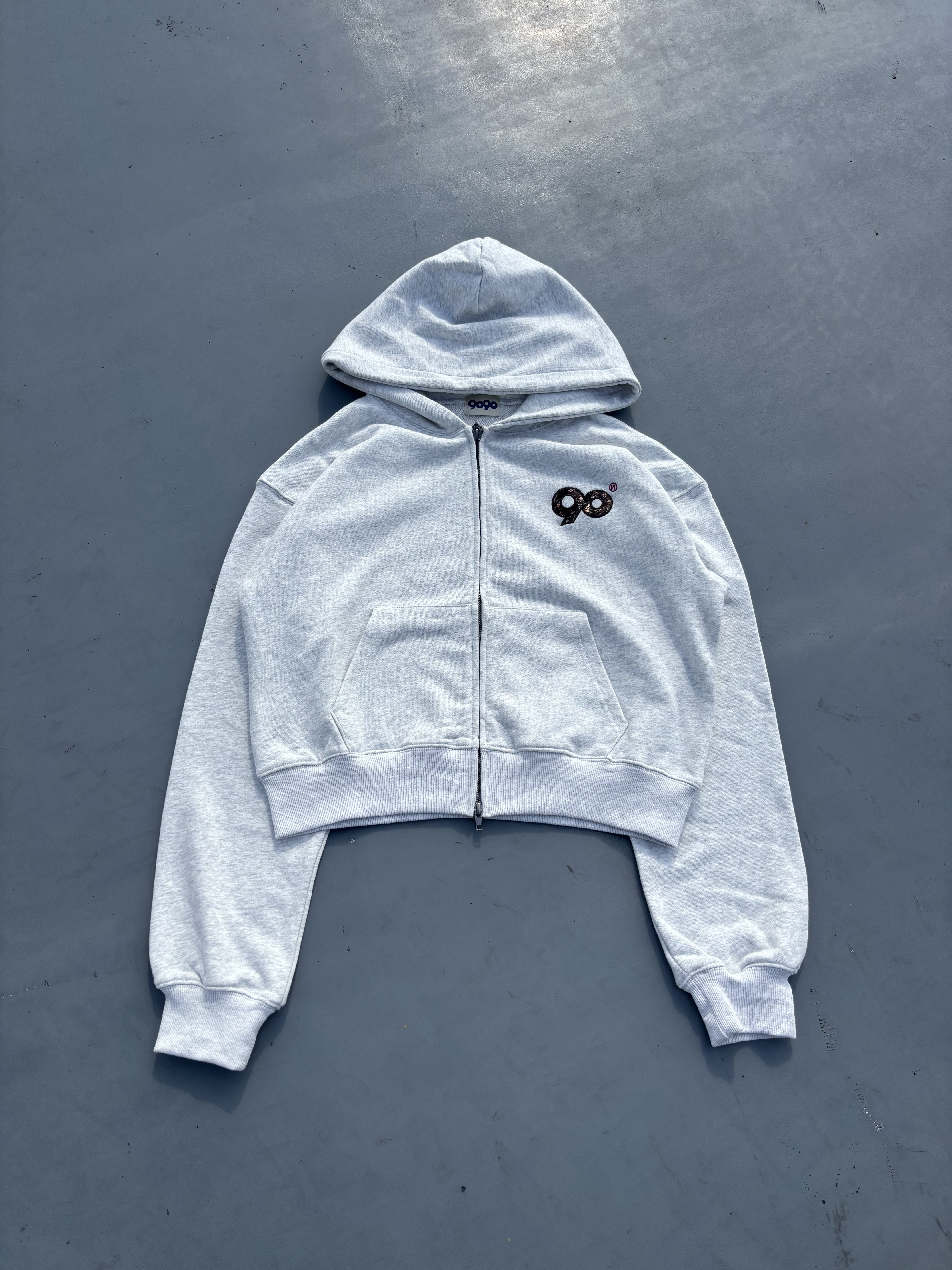90 Logo Flower Zip Hoodie