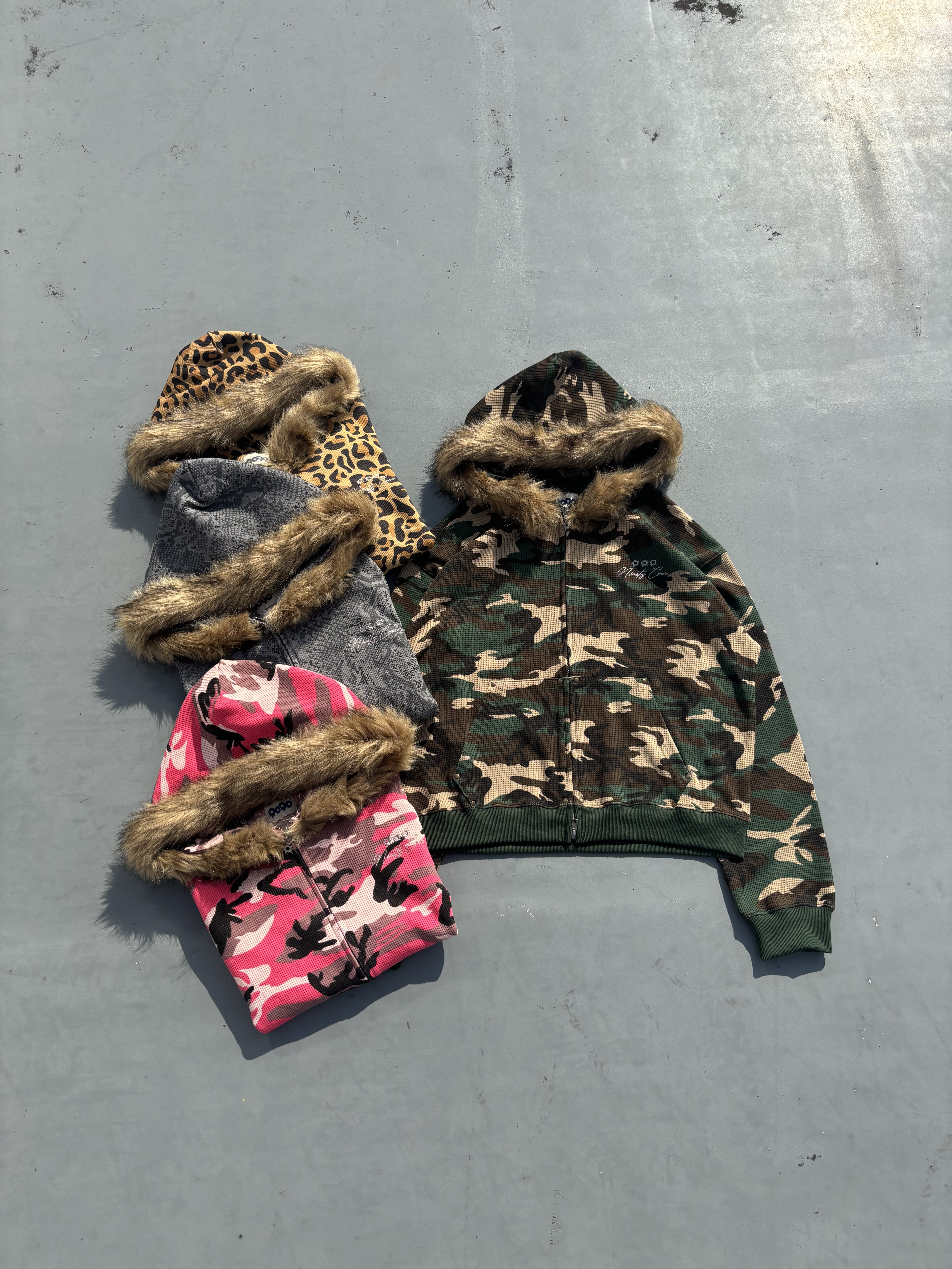 Thermal Assort Fur Zip Hoodie