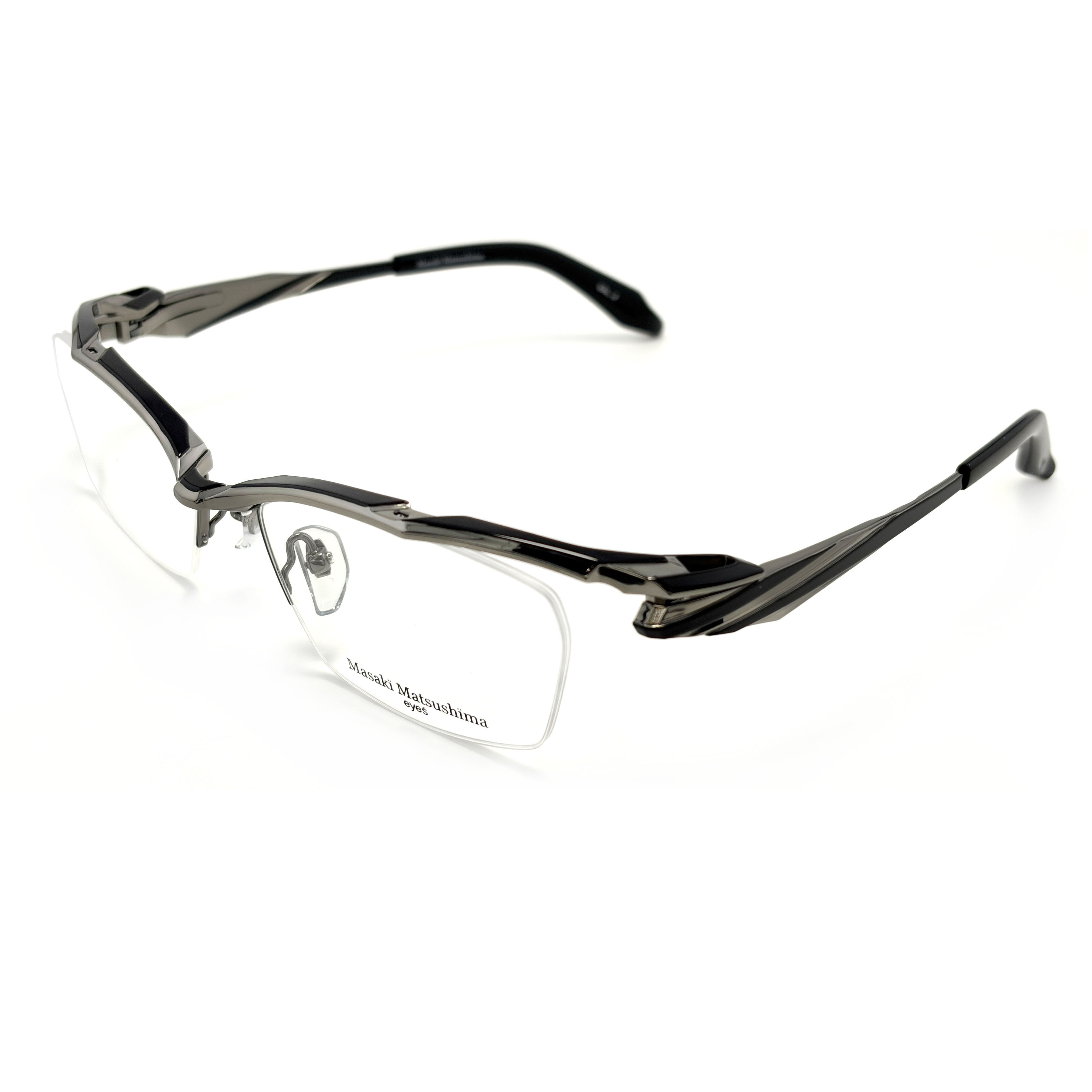 【Masaki】MF1309 C2 半框光學眼鏡♣(鐵灰/黑) #日本製鈦金屬
