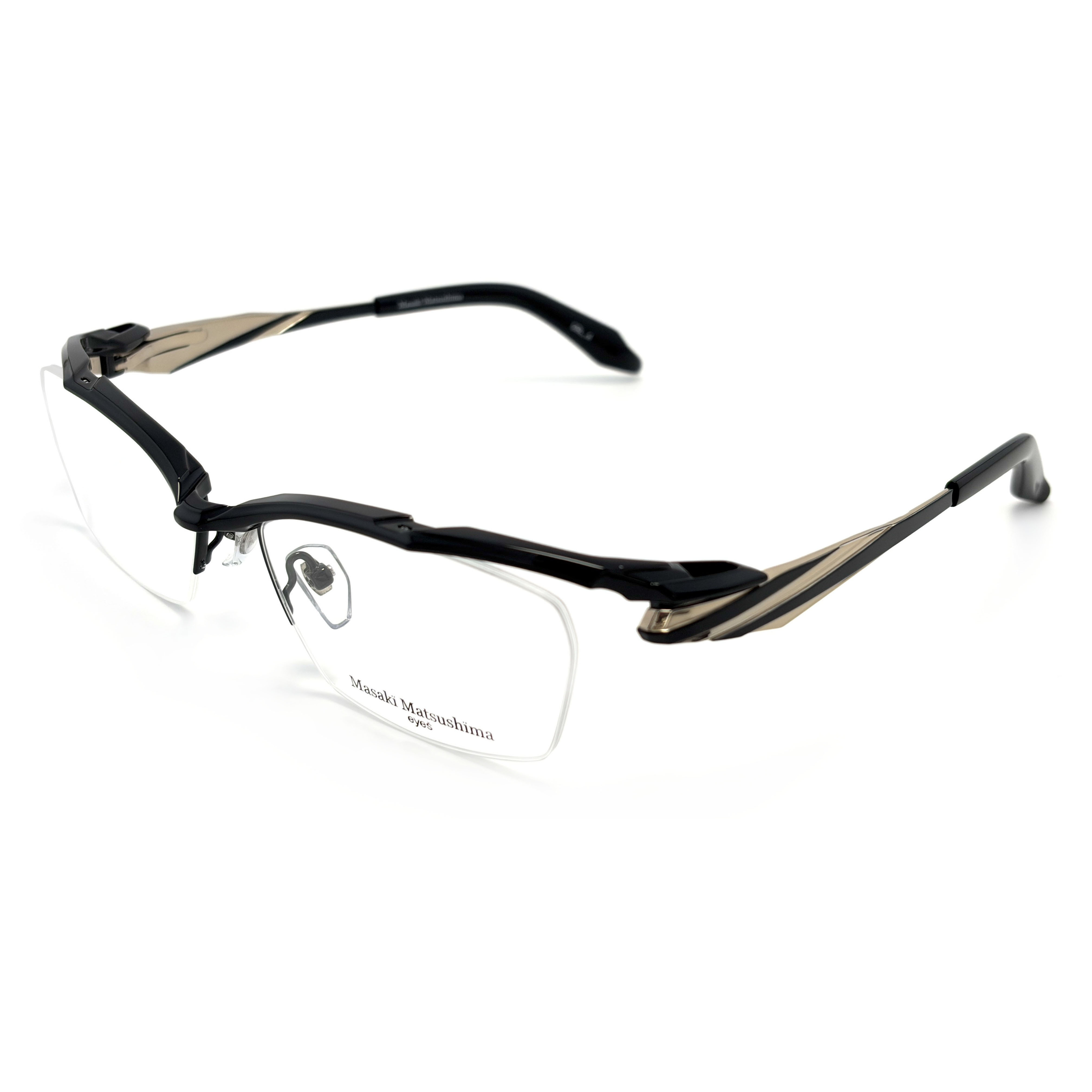 【Masaki】MF1309 C4 半框光學眼鏡♣(黑/金) #日本製鈦金屬