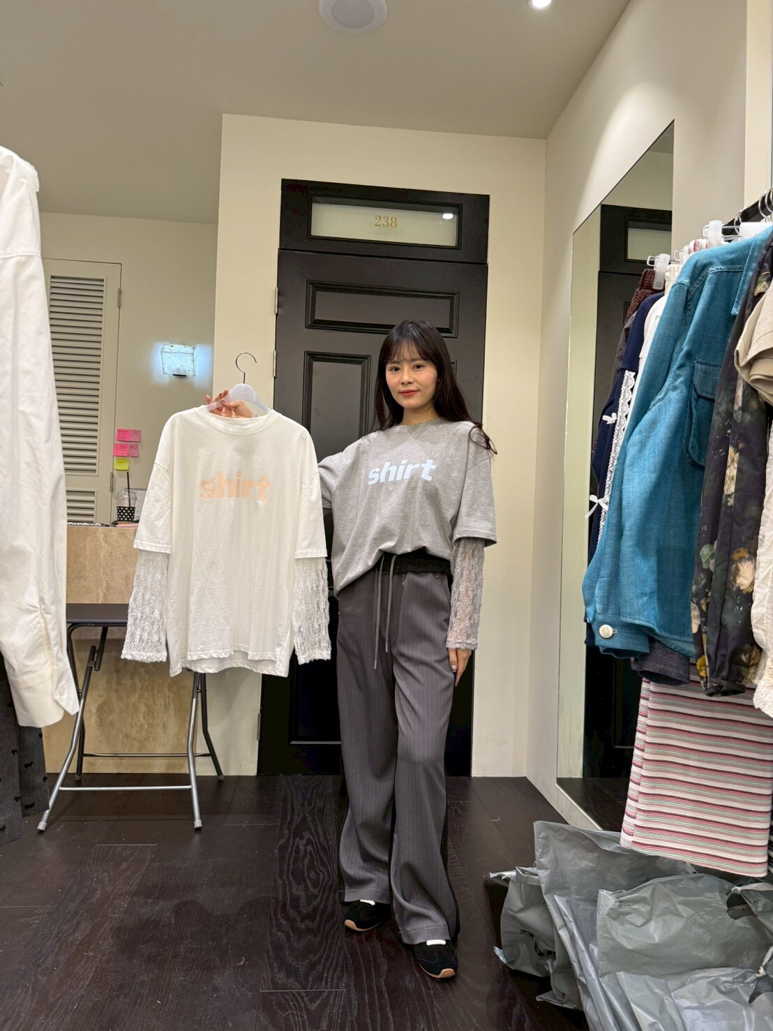 MS5419 疊層蕾絲假兩件Tee