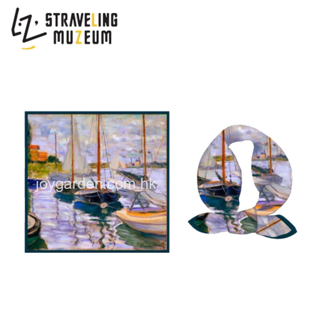 DM-A018 -  DAM Van Gogh Scarf-塞納河邊的帆船細絲巾