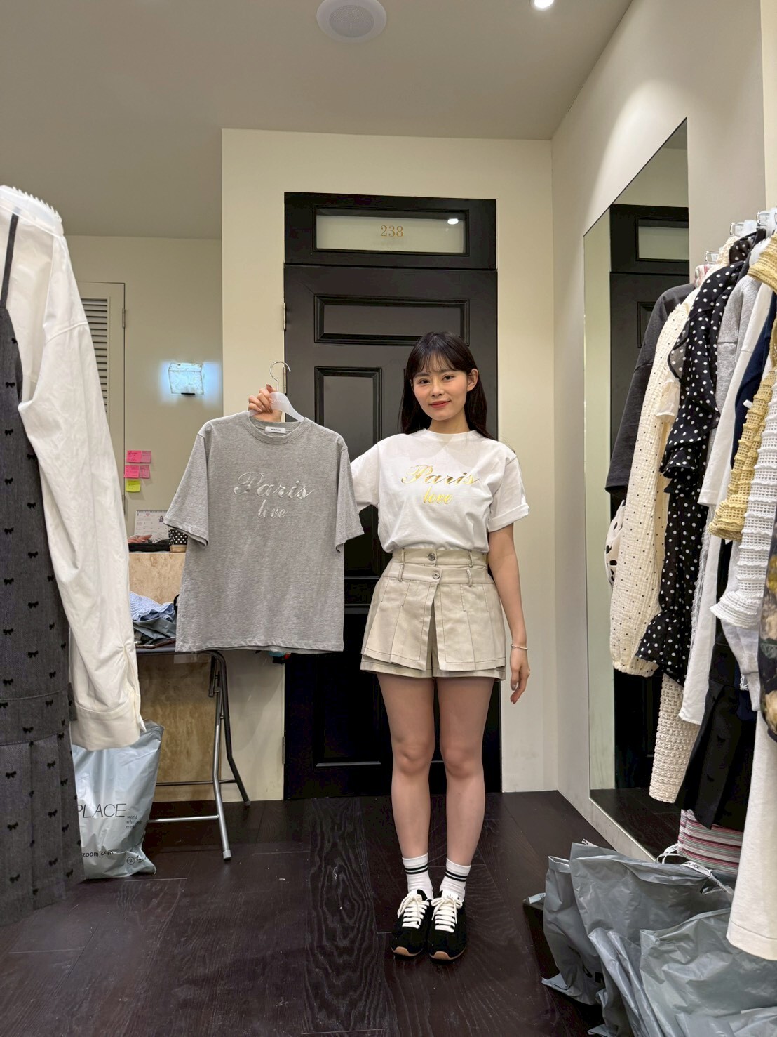 MS5418 燙金銀字母棉質Tee