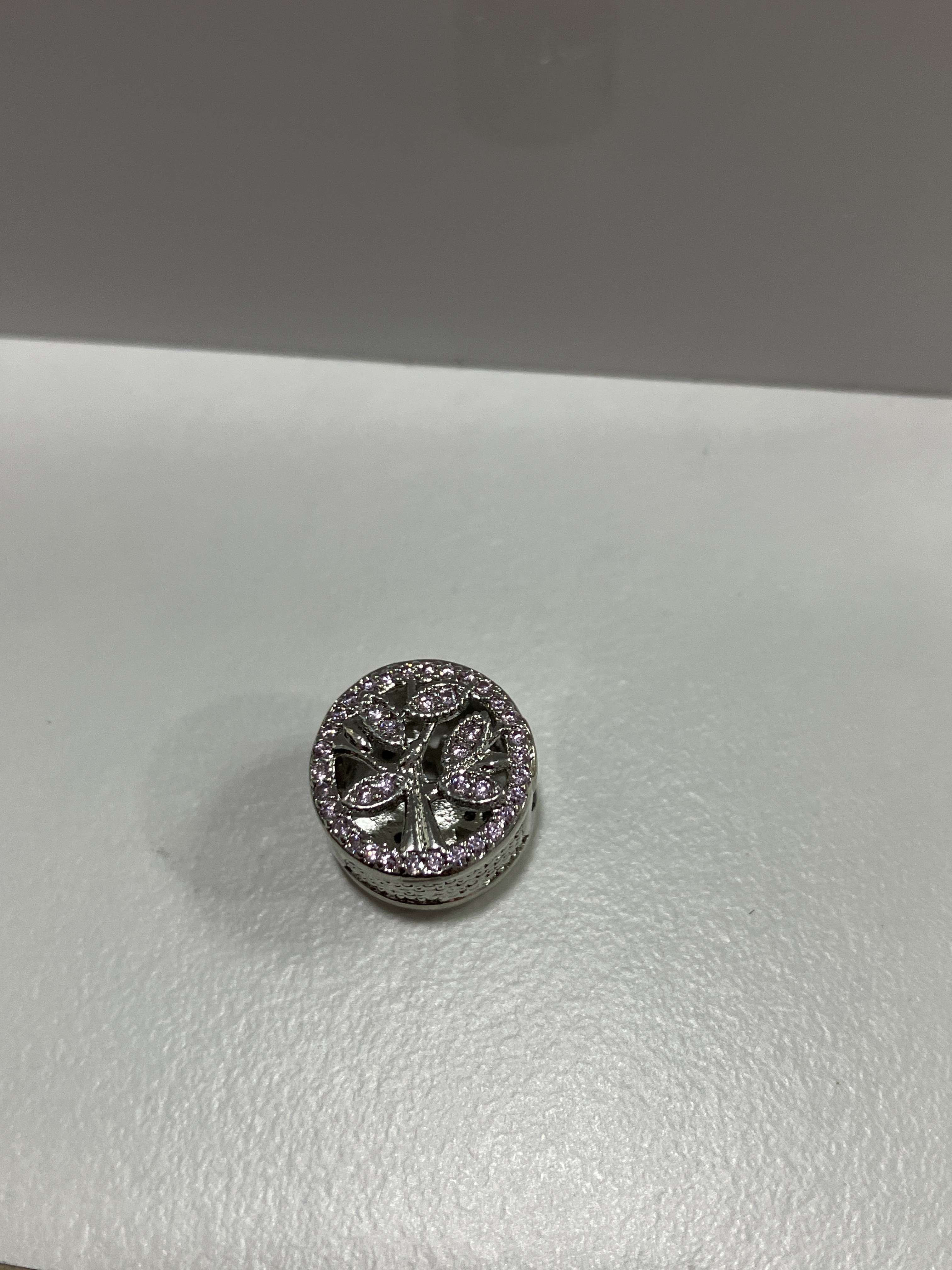 260131 - C109 潘潘銀色圓形小樹紫鑽隔珠一粒