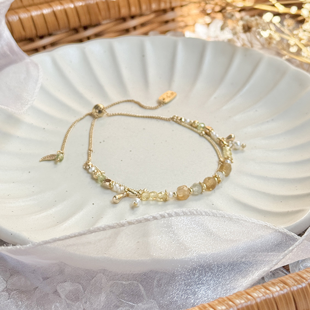 生日花 • 壹月玖 • 月桂 – 黃水晶 – 手鍊