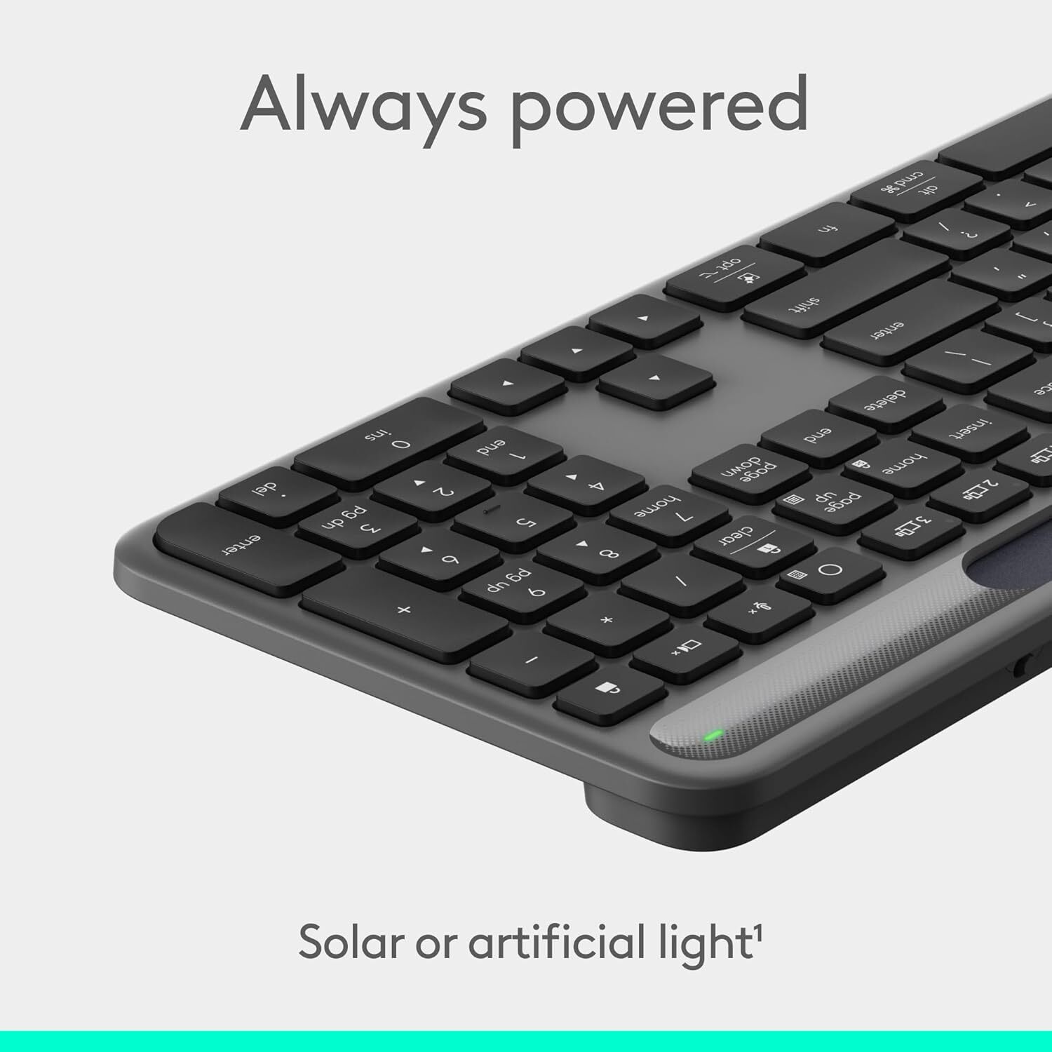 Logitech Signature Slim Solar+ K980 光能無線鍵盤 - 石墨灰