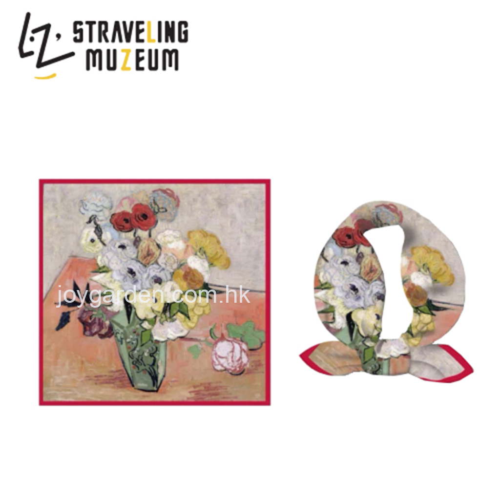 DM-A021 -  DAM Van Gogh Scarf-玫瑰和海葵細絲巾