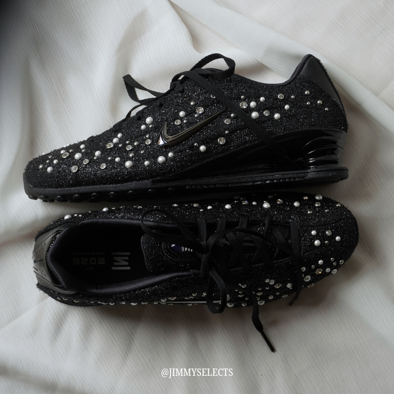 【代購】Nike SHOX Z 珍珠水鑽裝飾休閒鞋｜細閃設計 × 科技感避震｜女款 黑色