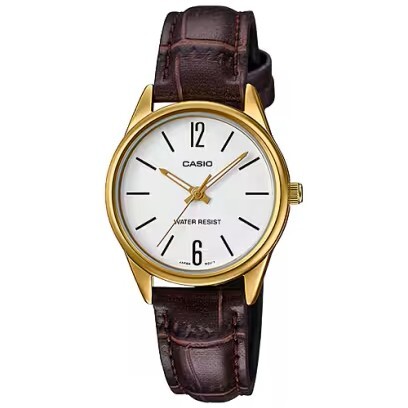 【CASIO 卡西歐】 LTP-V005GL 簡約設計 輕薄舒適 簡易時間 金圈多色 數字皮革 腕錶 手錶 女錶