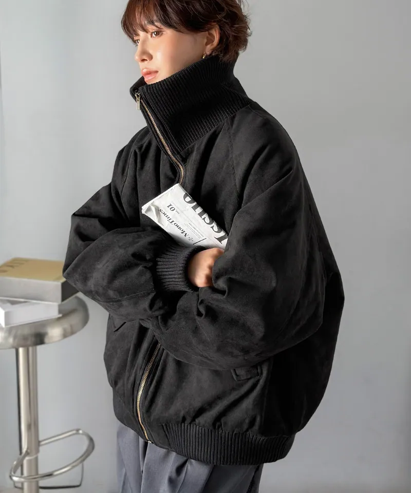 日本選物| JAVA 羅紋高領 麂皮 立領外套