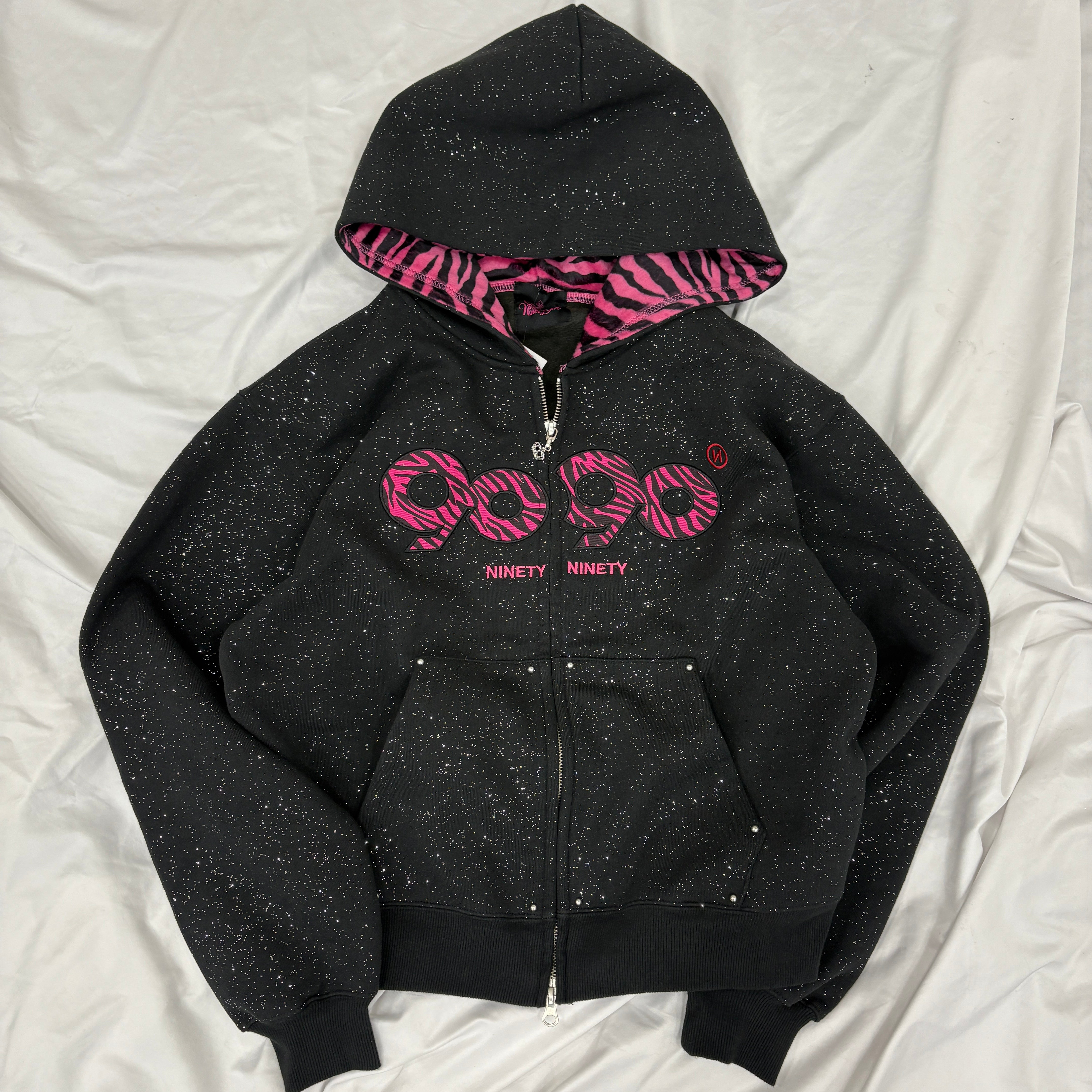 OG Logo Glitter Zip Hoodie