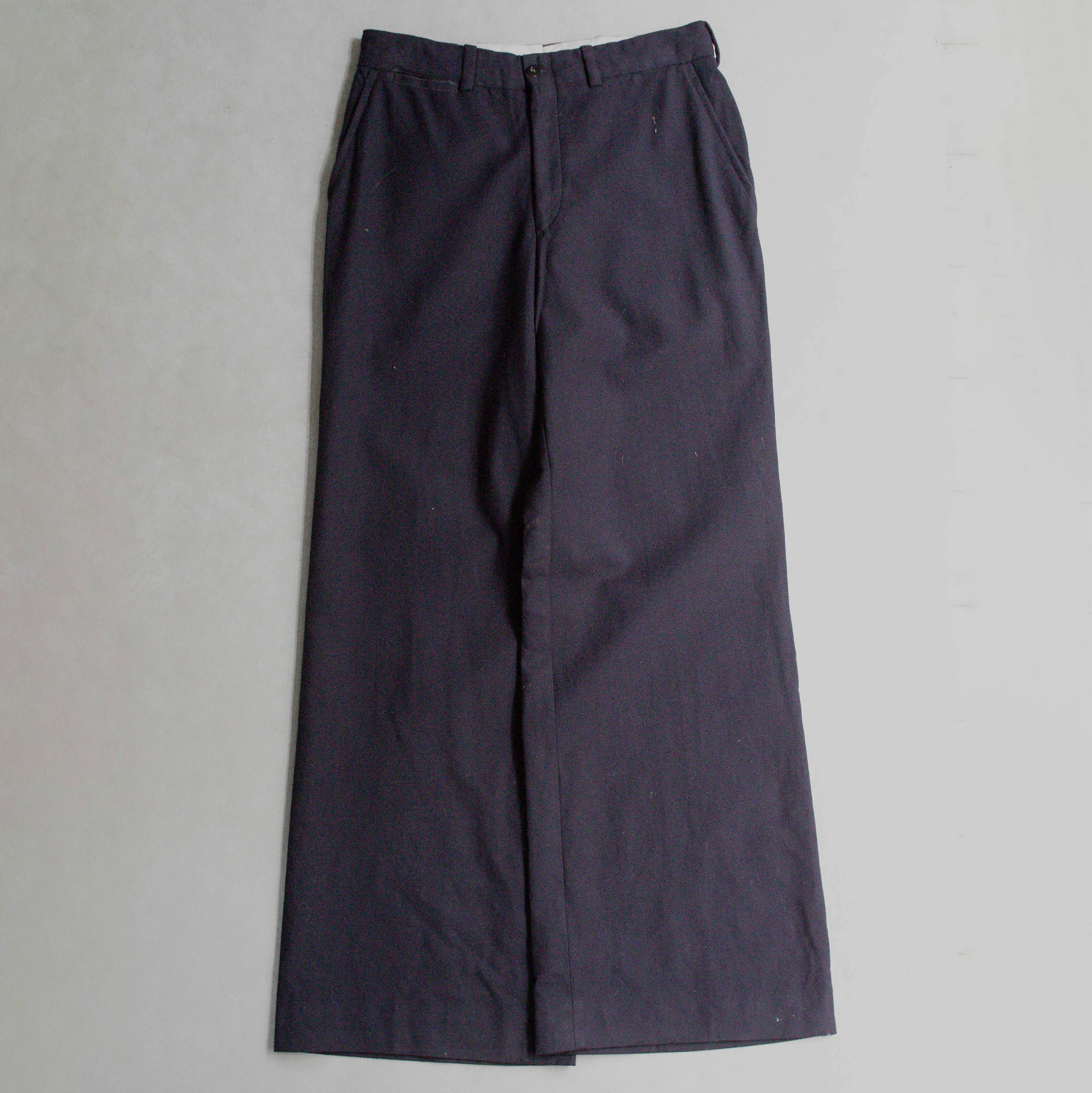 VINTAGE FLARE PANTS 歐洲 深藍 聚酯纖維 靴型 喇叭 長褲