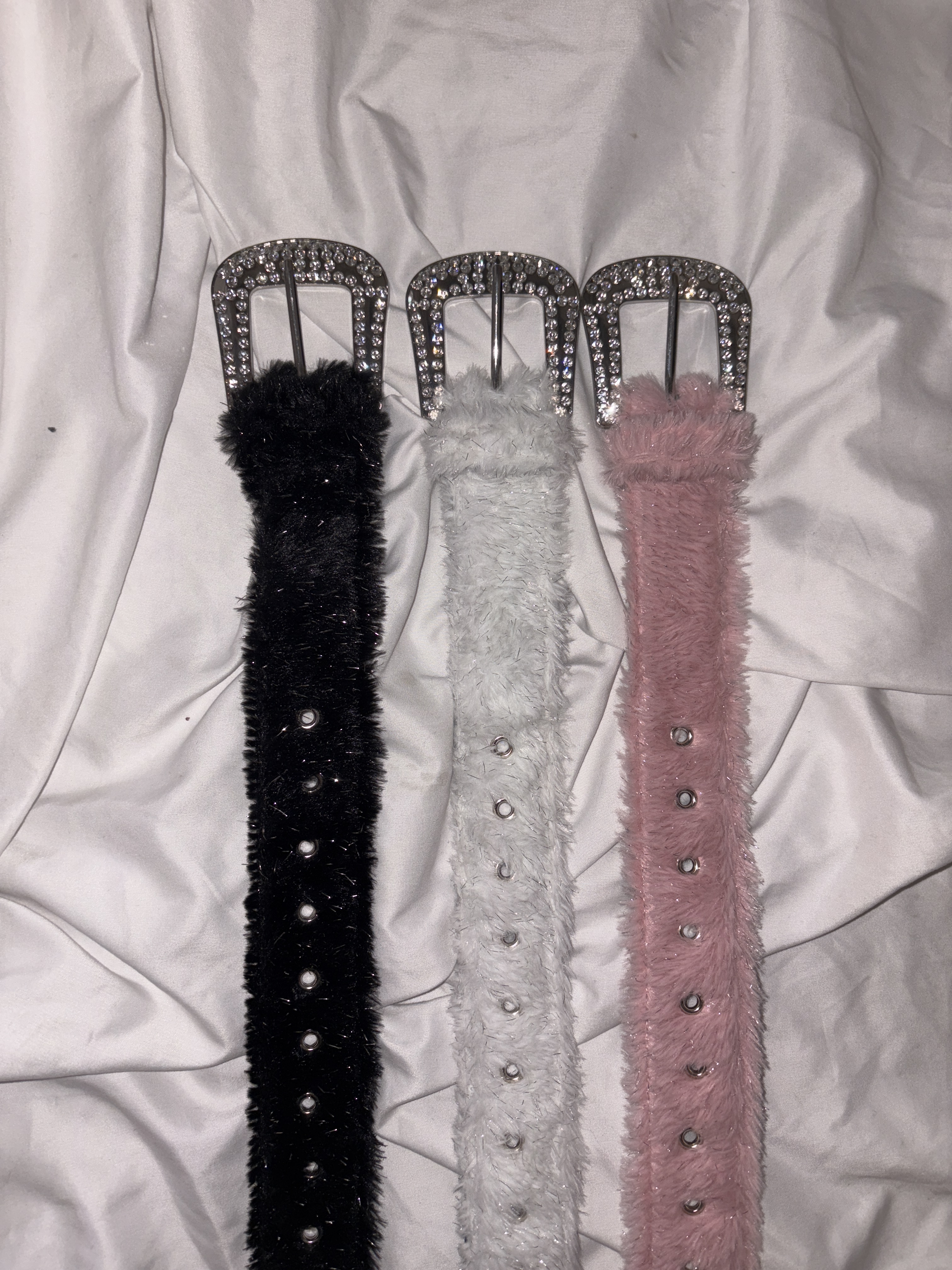 Glitter Fur Belt