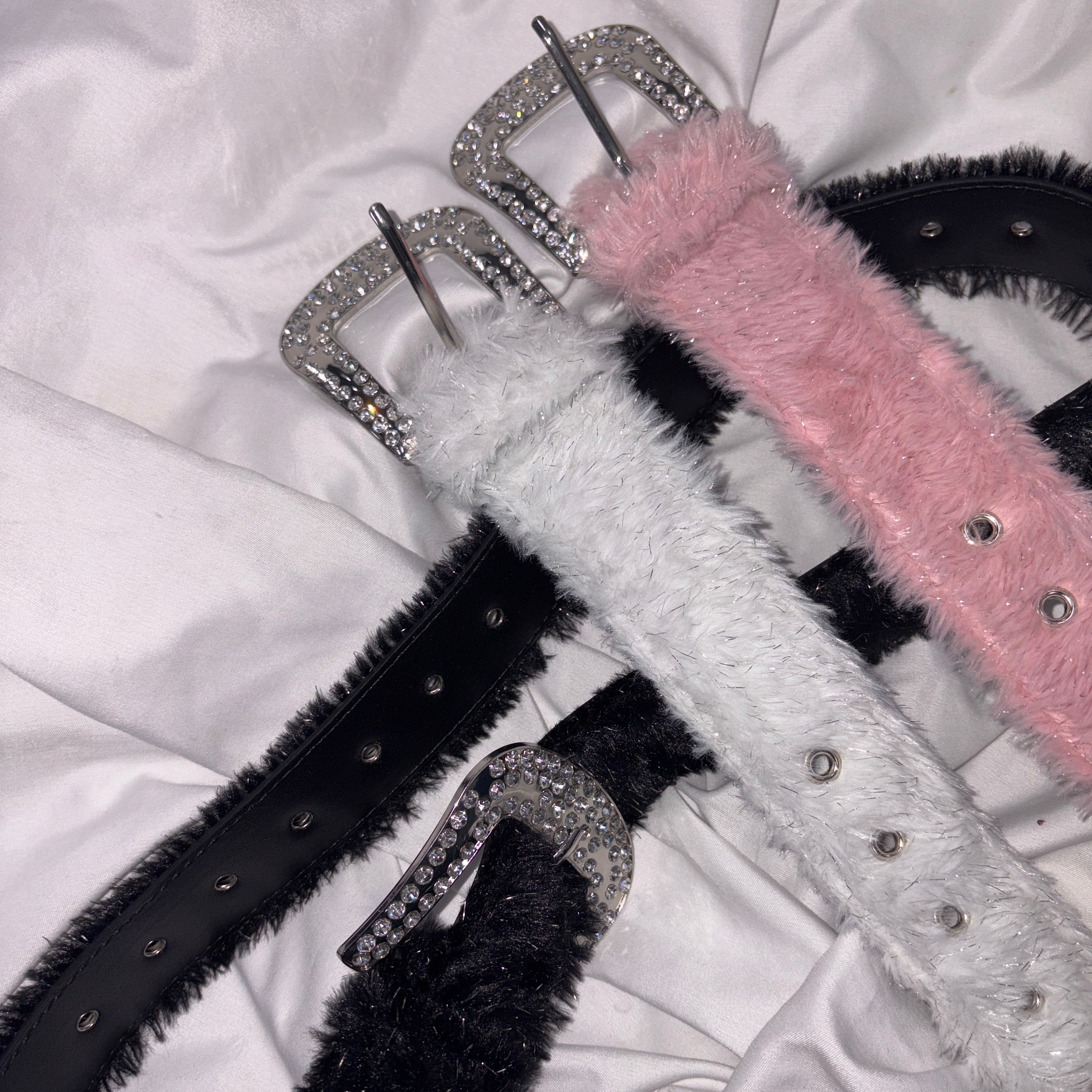Glitter Fur Belt