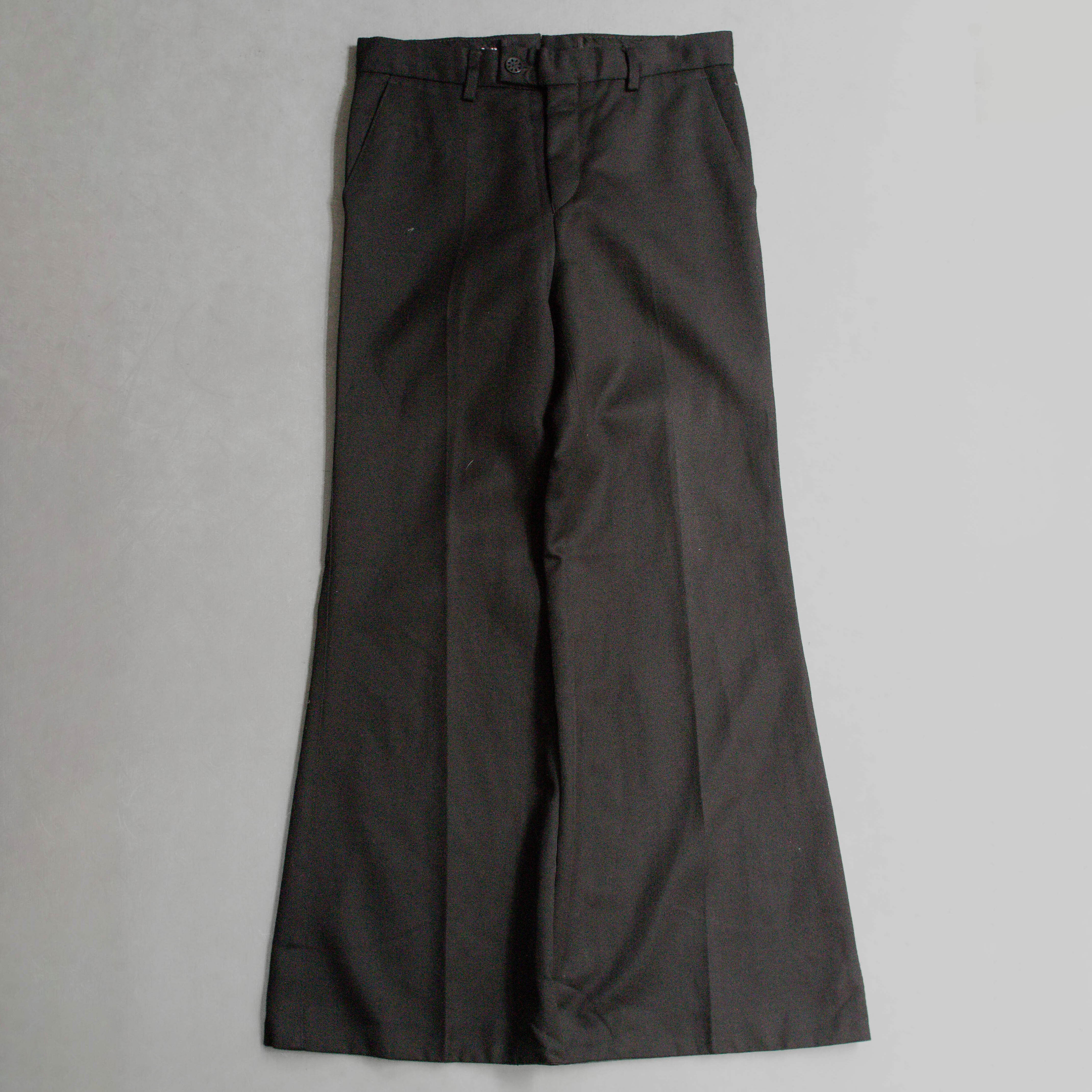 VINTAGE FLARE PANTS 歐洲 黑色 素面 聚酯纖維 靴型 喇叭 長褲