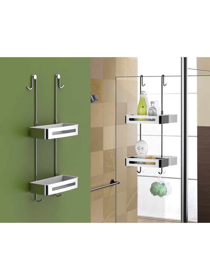 B1D-412不銹鋼雙層置物籃(壁、掛兩用)