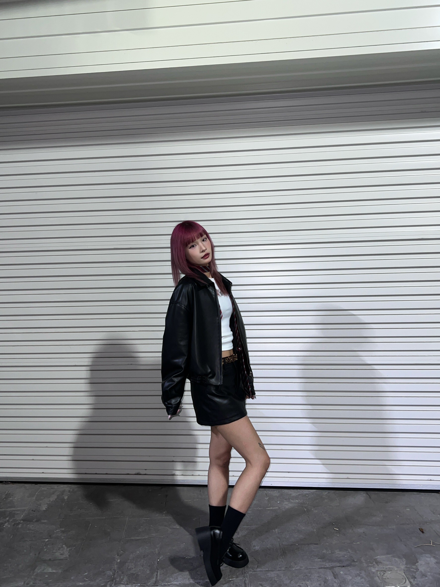 (GOAL) 素面短版皮外套 3033