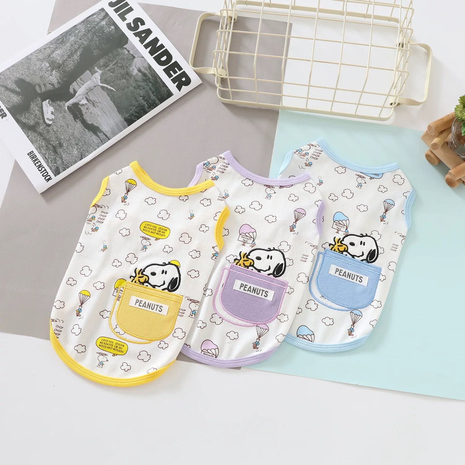 SNOOPY 史努比 宠物卡通背心  口袋设计