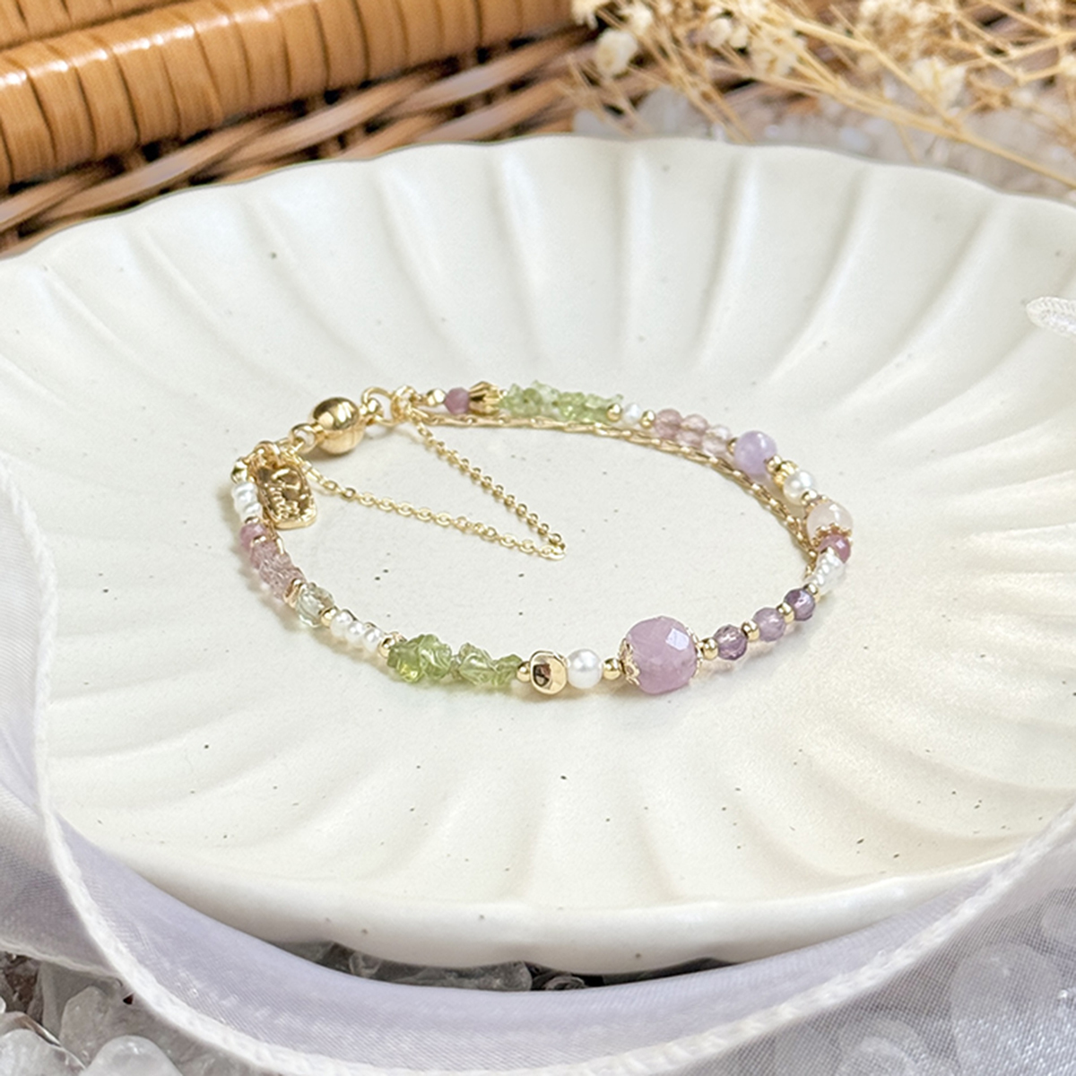 生日花 • 玖月貳壹 • 時鐘花 – 紫鋰輝石 – 手鍊