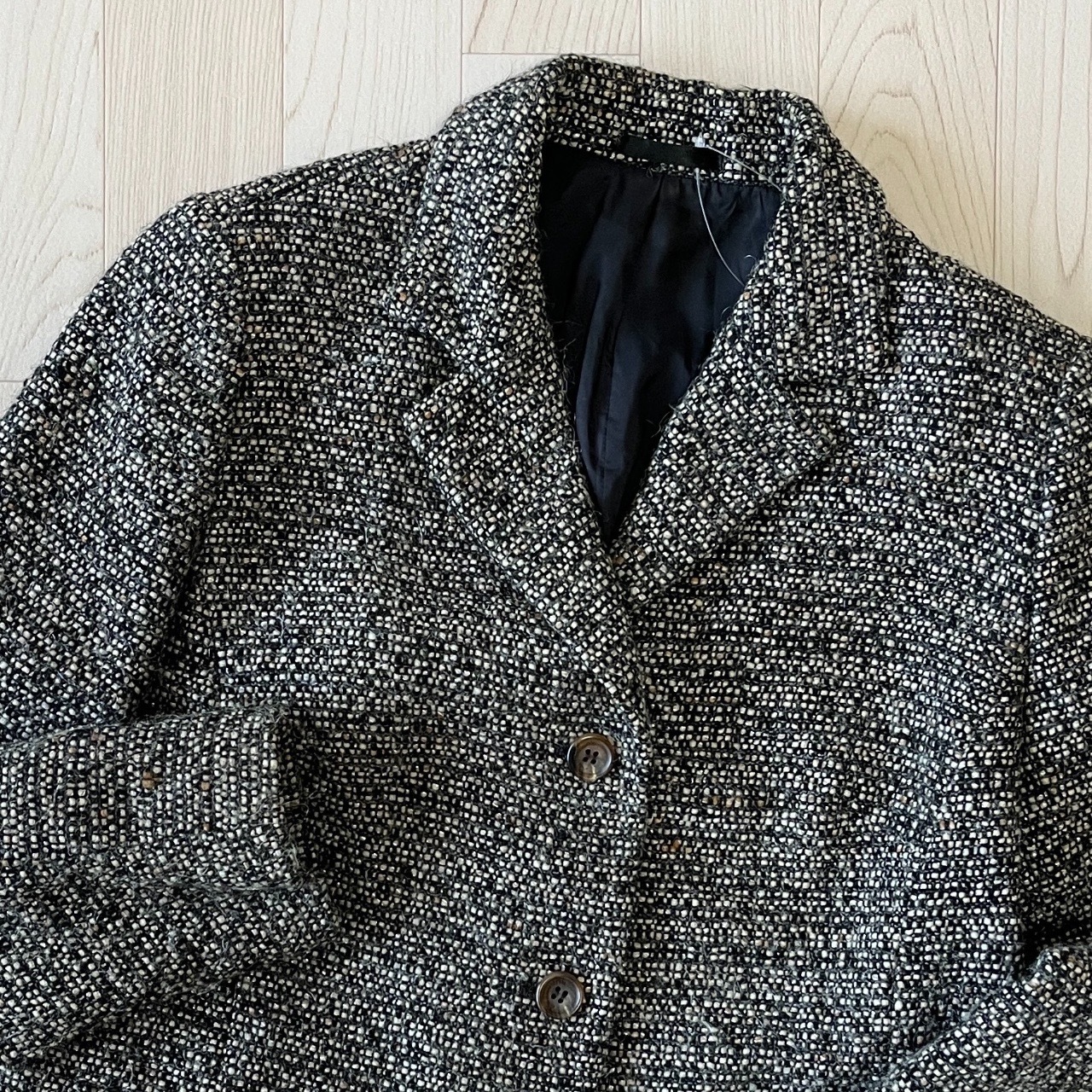 Burberry London灰黑織紋羊毛古著外套