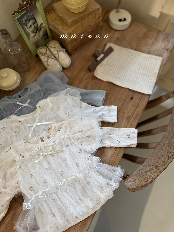 正韓春Marron 小童澎澎紗絕美上衣