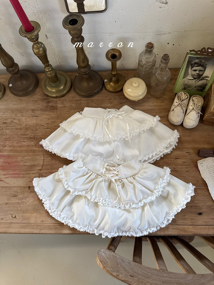 正韓春Marron 小童兩色奢華珍珠裙