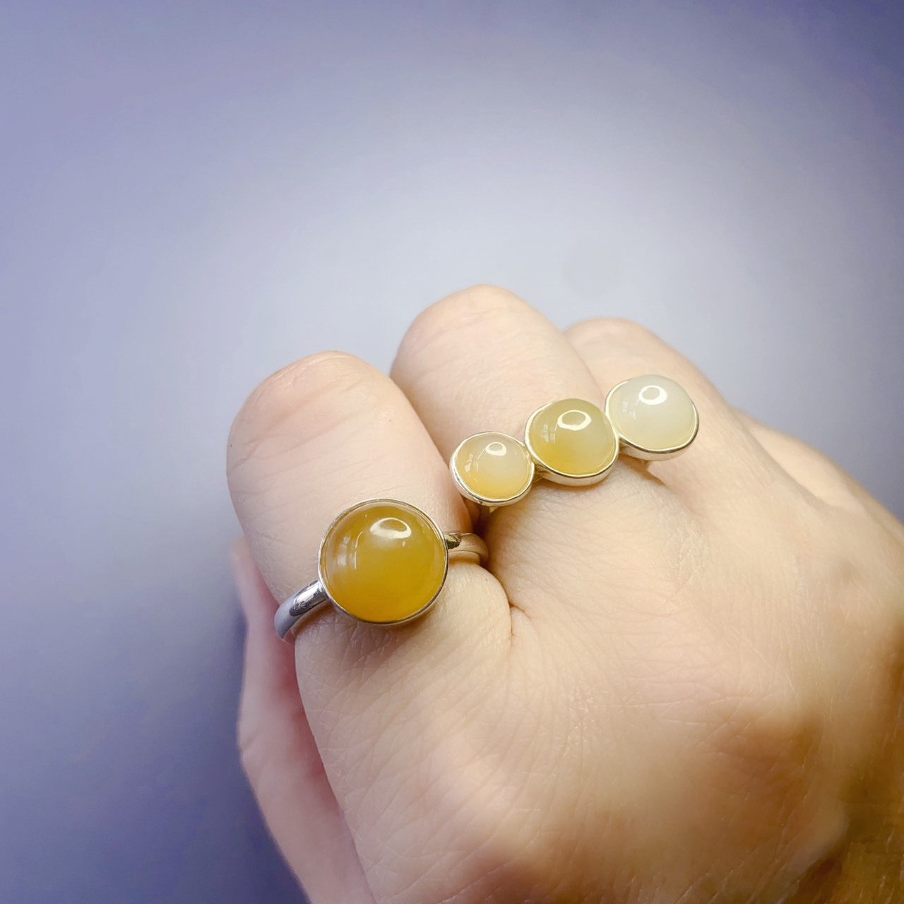 花生麻糬丨和田玉糖料銀戒