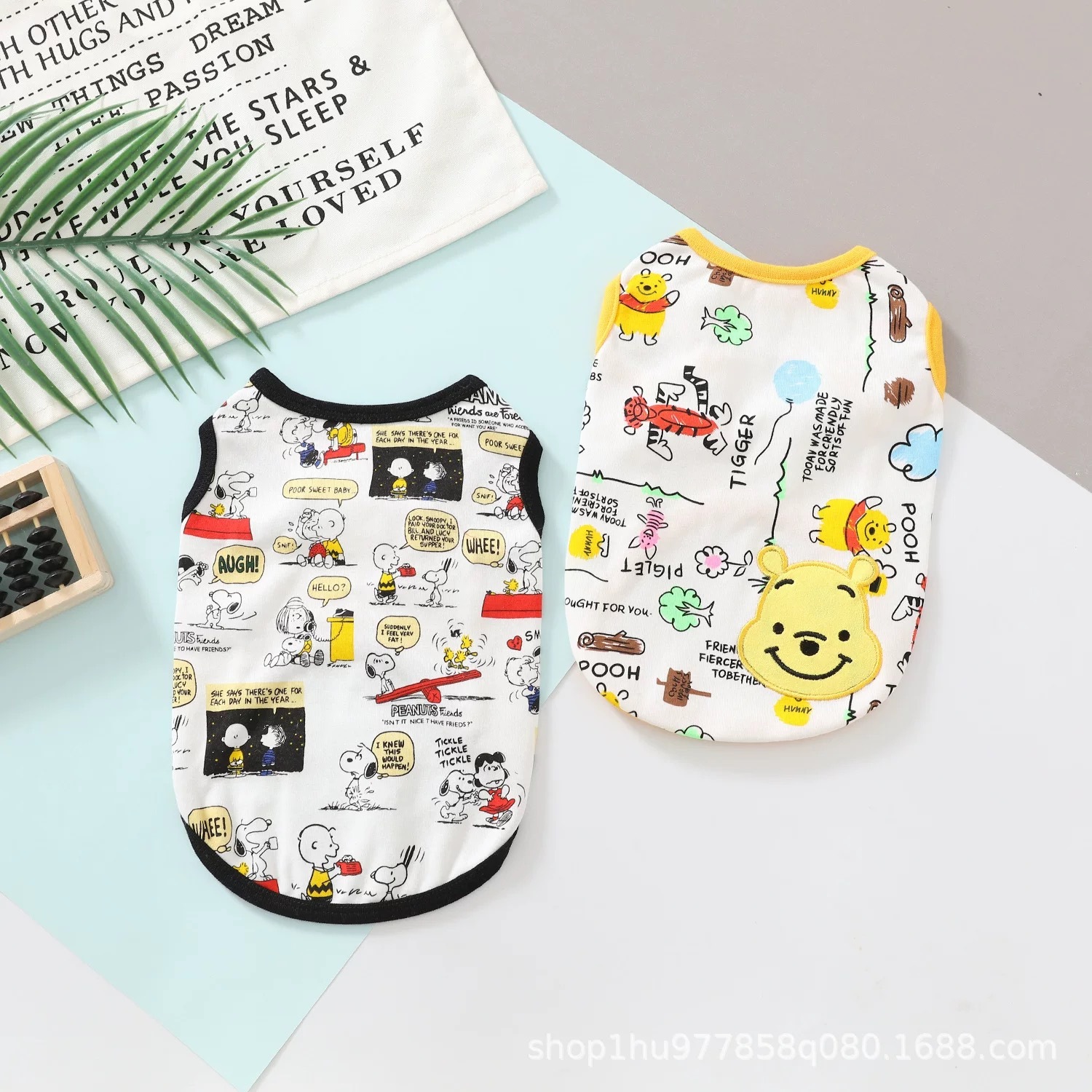 宠物 满印印花卡通涂鸦风背心 史努比维尼