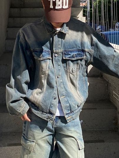 洗水開胸牛仔褸 OTHERFIT-003JK