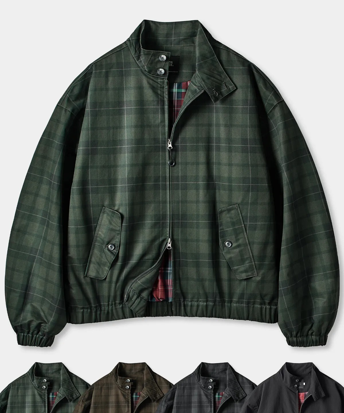 【OWN】Dimitri Black 立領 格紋 外套 鈕扣 拉鍊 復古 潮流 防水 防風 秋冬 不分男女 黑色 灰色 綠色 咖啡色