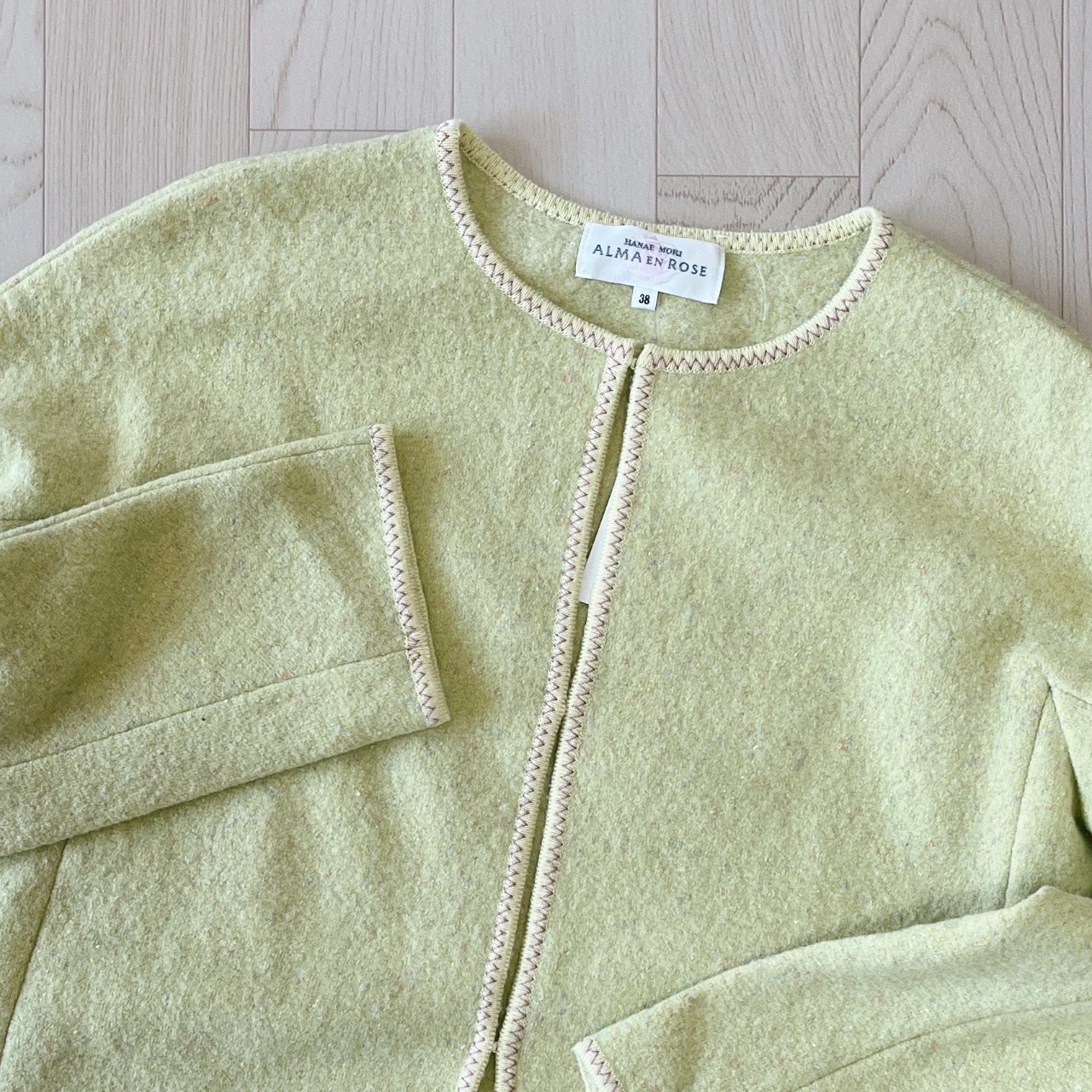 ALMA EN ROSE日本製米黃色古著毛衣