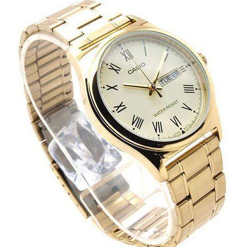 【CASIO 卡西歐】MTP-V006G-9B 金離子鍍層 商務時尚 羅馬數字 精美大氣 不鏽鋼 石英 對錶大款 男錶 手錶 腕錶