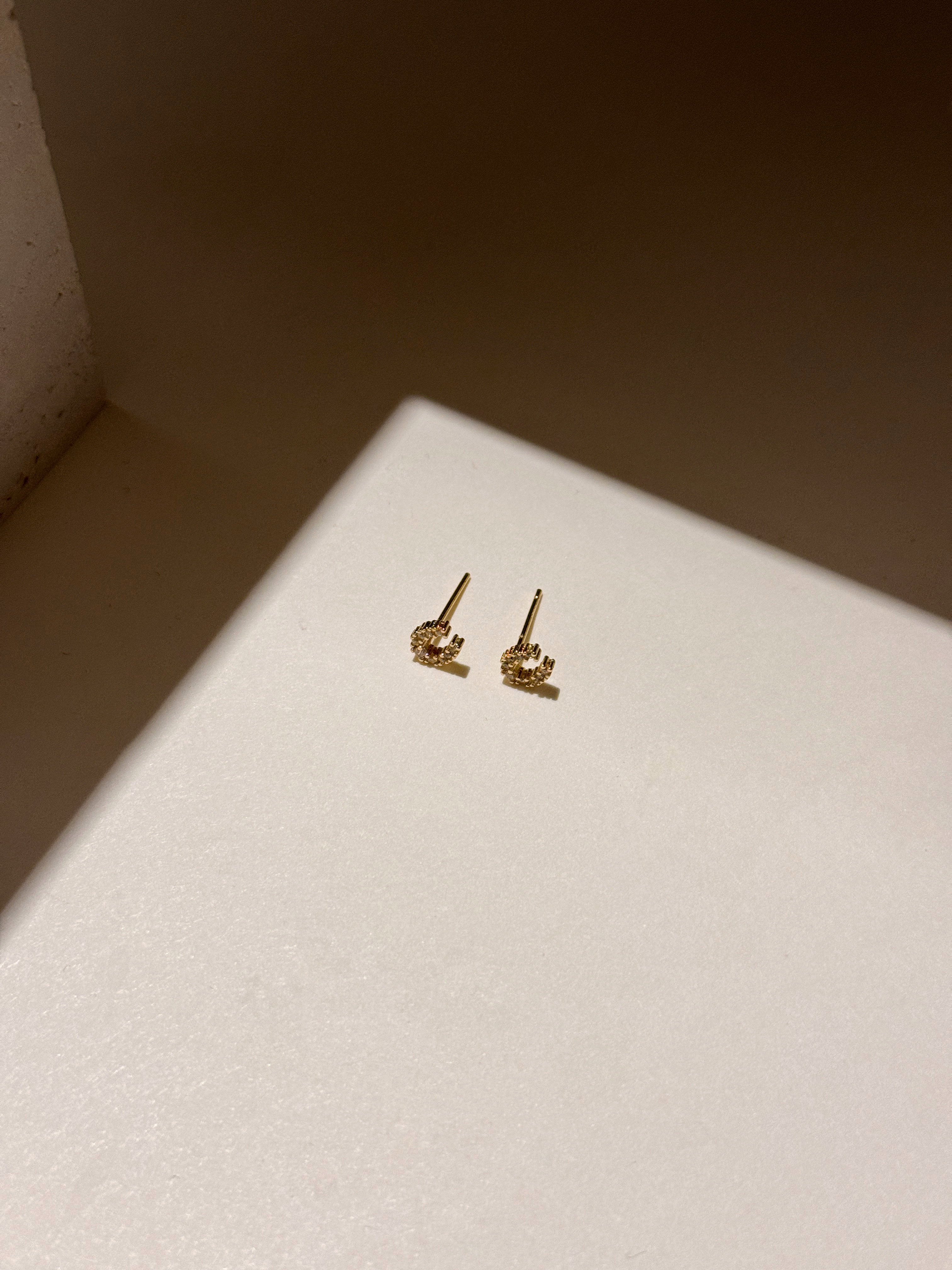 幸運鋯石馬蹄鐵耳環