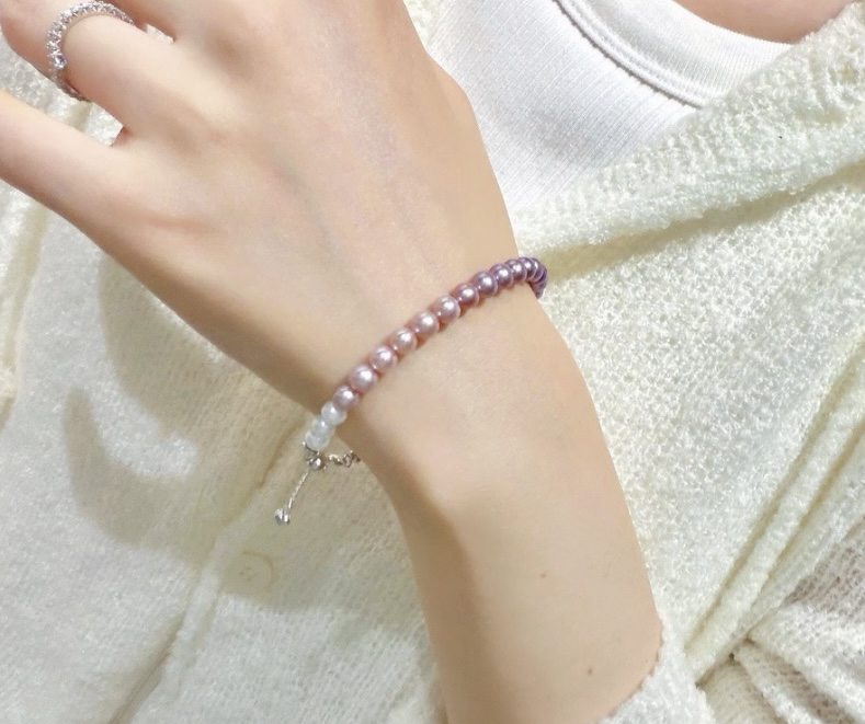 【預購】925純銀 K013108 天然淡水漸變紫珍珠「超級稀有系列」