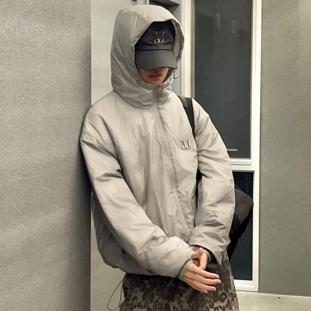 MUCENT 金屬LOGO 尼龍外套 薄款 雙向拉鍊 韓國代購 兩色