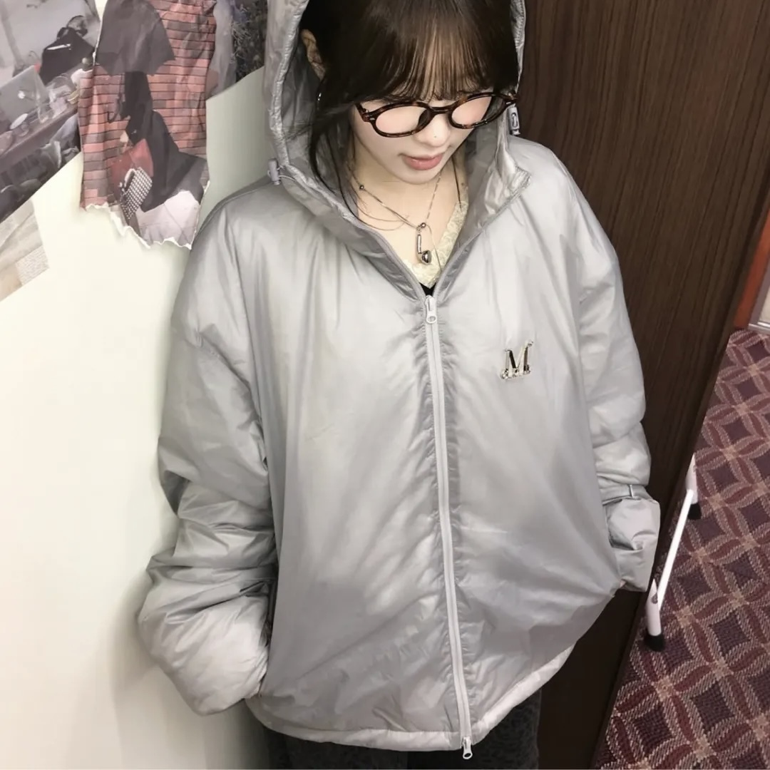 MUCENT 金屬LOGO 尼龍外套 薄款 雙向拉鍊 韓國代購 兩色