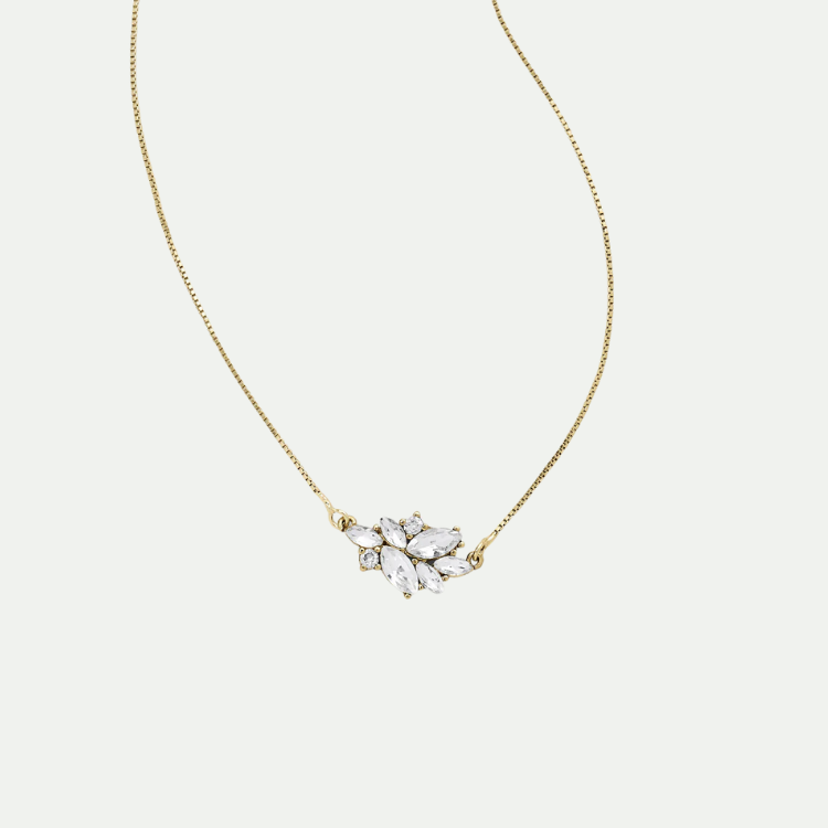 Essie鋯石水鑽項鍊-玫瑰金色