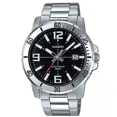 預購款【CASIO 卡西歐】 MTP-VD01D-1BV 都市紳士 時尚雙圈 易讀 日期顯示 運動型 鋼帶 手錶