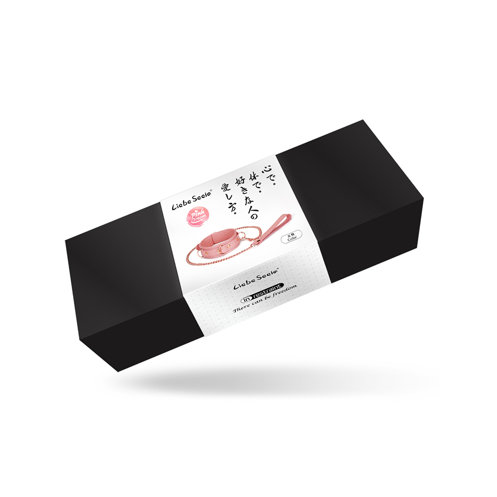 Liebe Seele - 夢幻真皮項圈連牽繩 - 粉紅色 (ピンクドリーム 首輪)