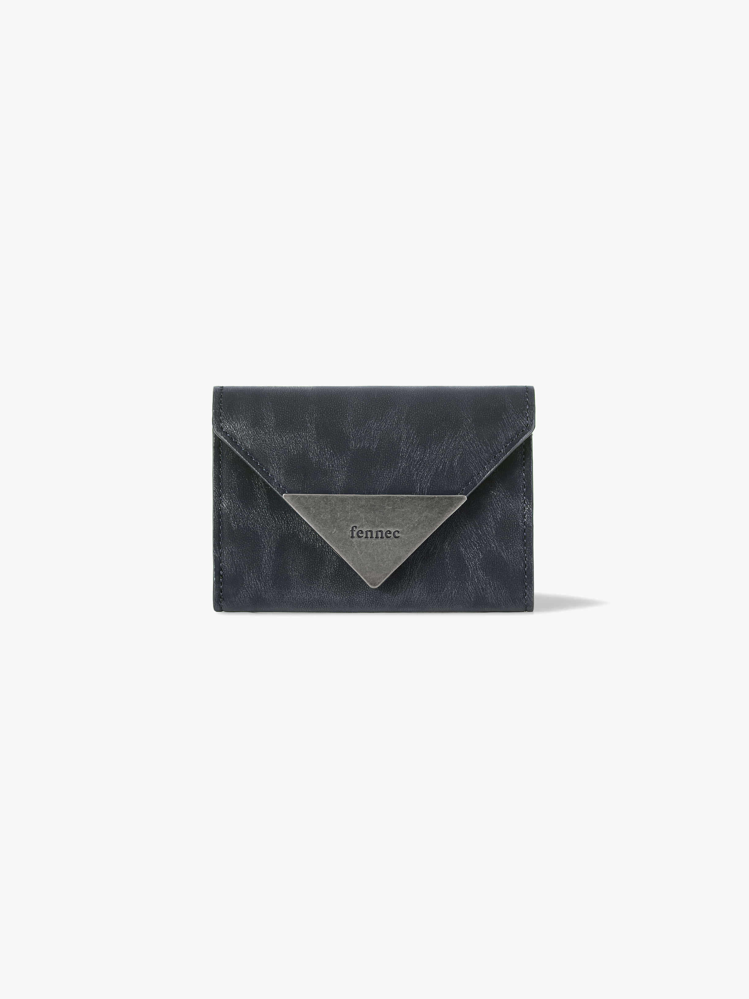 fennec - MATT TRIANGLE WALLET (LEOPARD NAVY)