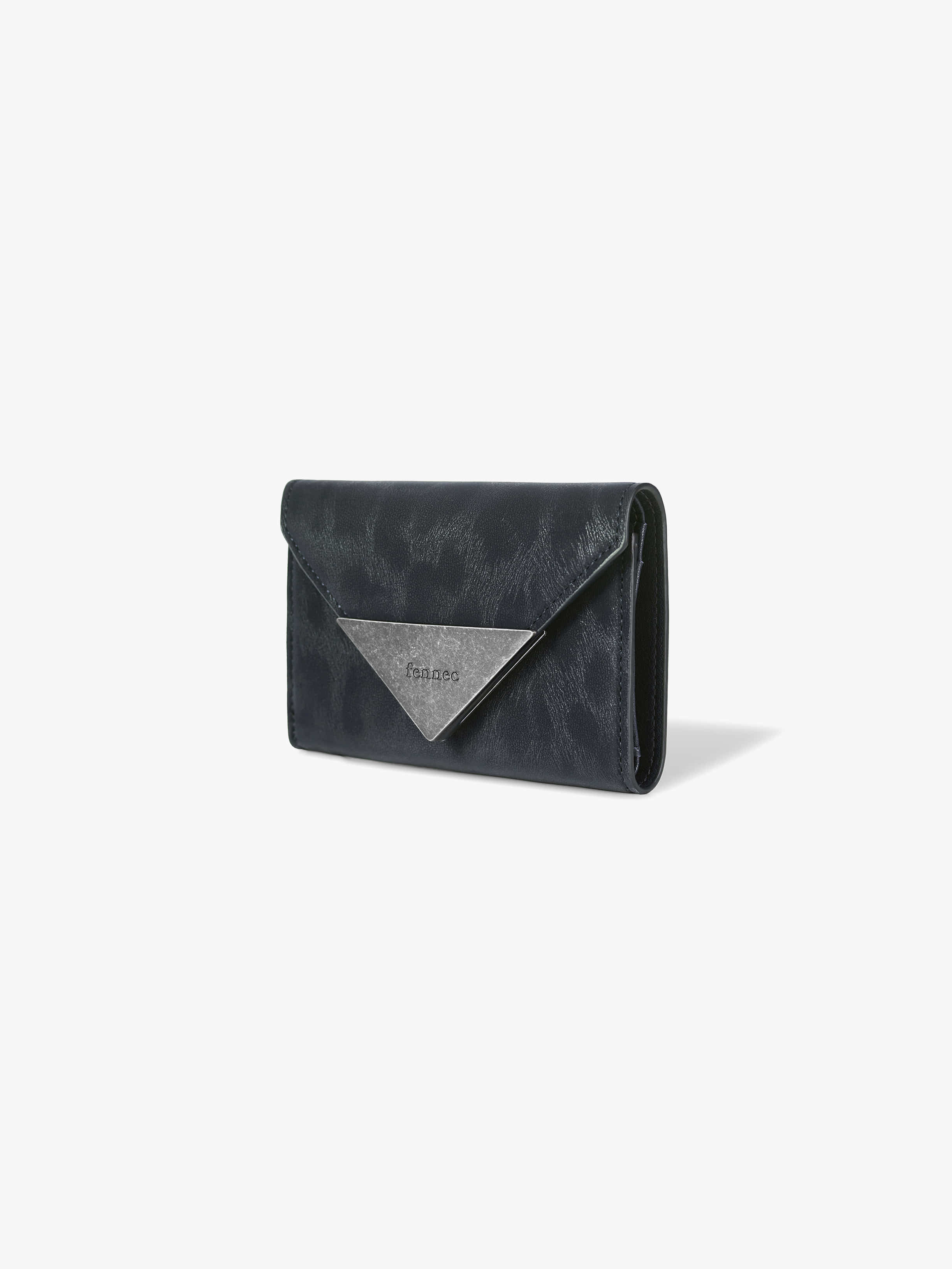fennec - MATT TRIANGLE WALLET (LEOPARD NAVY)