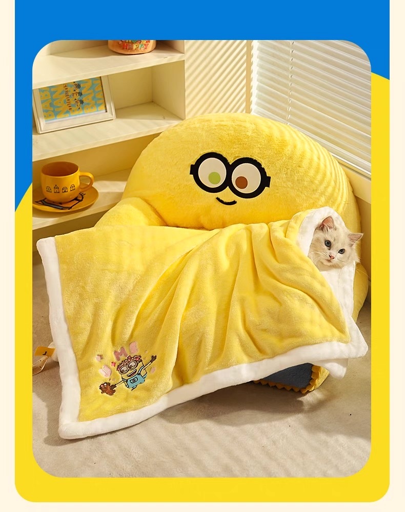 HOOPET 小黄人联名 宠物厚毛毯 被子 保暖 80*60CM