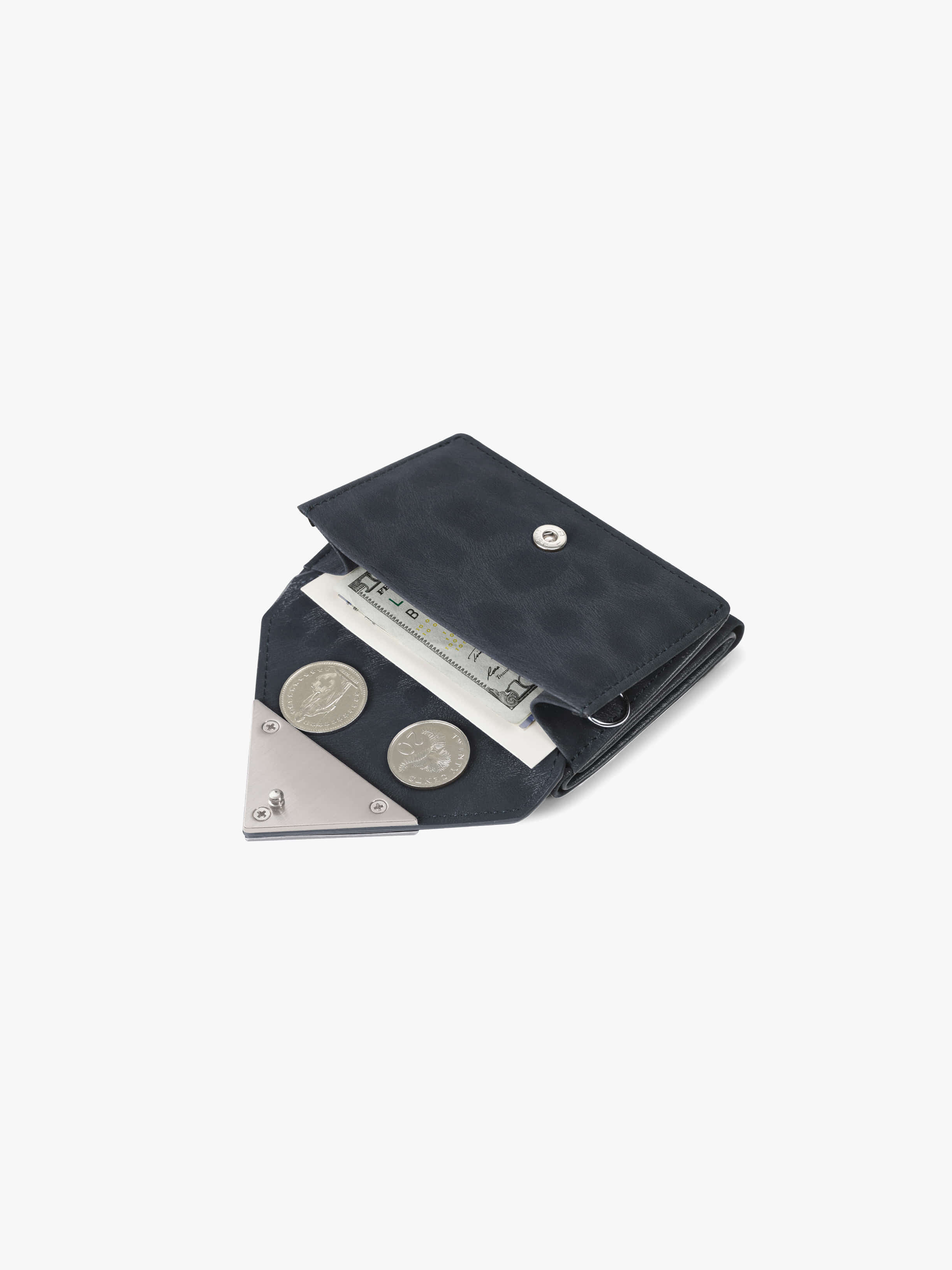 fennec - TRIANGLE TRIPLE WALLET (LEOPARD NAVY)