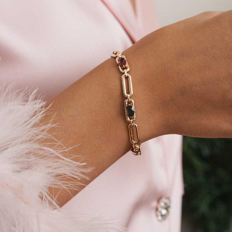 Marlene多色水鑽14K金手鍊