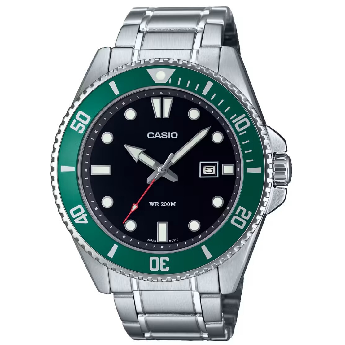 預購款【CASIO 卡西歐】CASIO手錶 槍魚 綠水鬼 鋼帶槍魚 MDV-107D-3AV