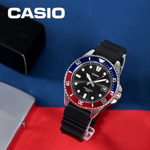 【CASIO 卡西歐】槍魚系列 探險旅遊 雙色圈 速度潮流 夜光指針 日期顯示 手錶  MDV-10-1A2