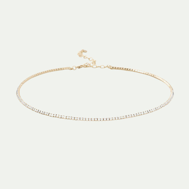 Faye 閃亮鋯石項圈-14k金色