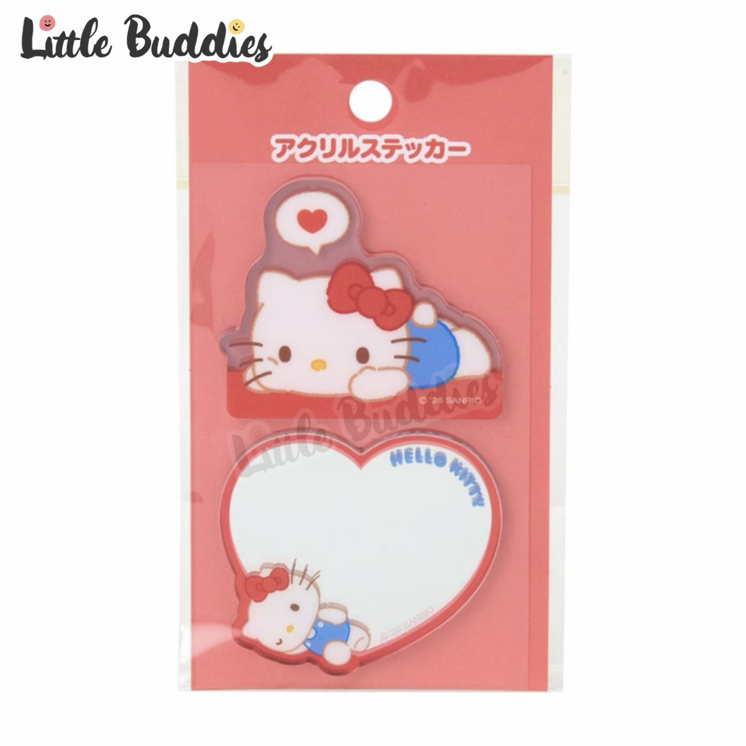 日本 Sanrio 新生活 文具系列 - 亞加力貼紙+心形鏡貼紙